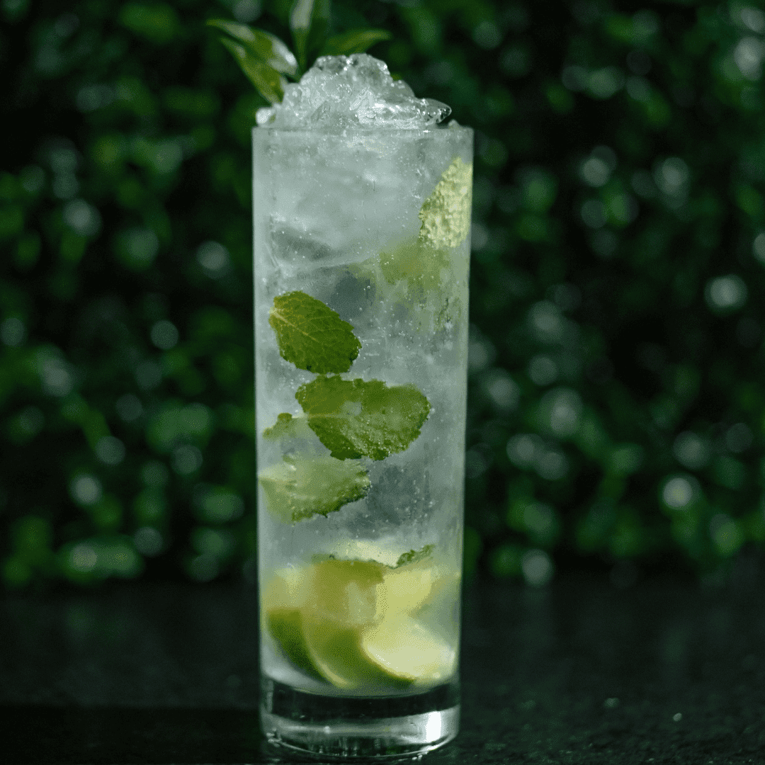 Mojito — Rum, Hortelã, Açúcar, Gelo, Água com Gás