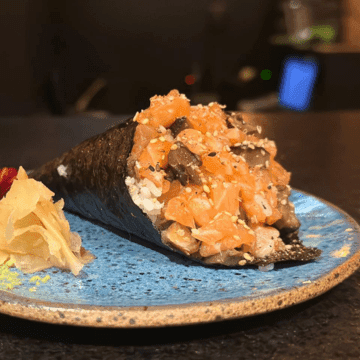 Temaki Shaketake — Alga, Arroz, Salmão e shitake