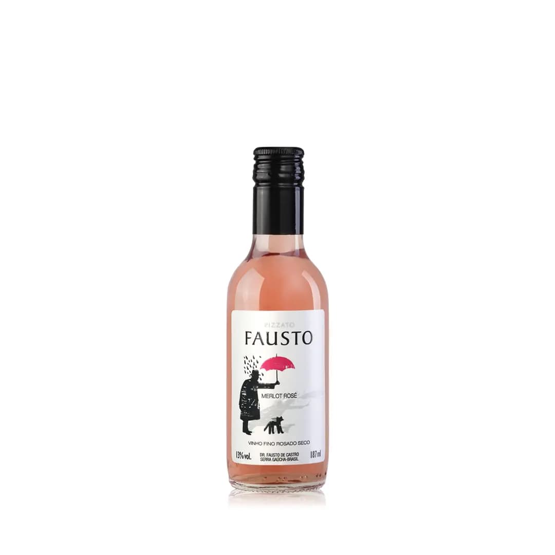 Fausto Merlot Rosé — Rosa claro, límpido. Aromas de frutas vermelhas frescas (framboesa, cereja fresca, morango) e pétalas de rosas. Muita fruta no palato, refrescante (boa acidez); seco, mas com ‘memória’ doce persistente. Vivacidade, frescor e persistência.